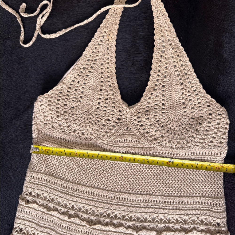 Moda International Vintage Crochet Halter Maxi Dress - XL - Picture 9 of 17